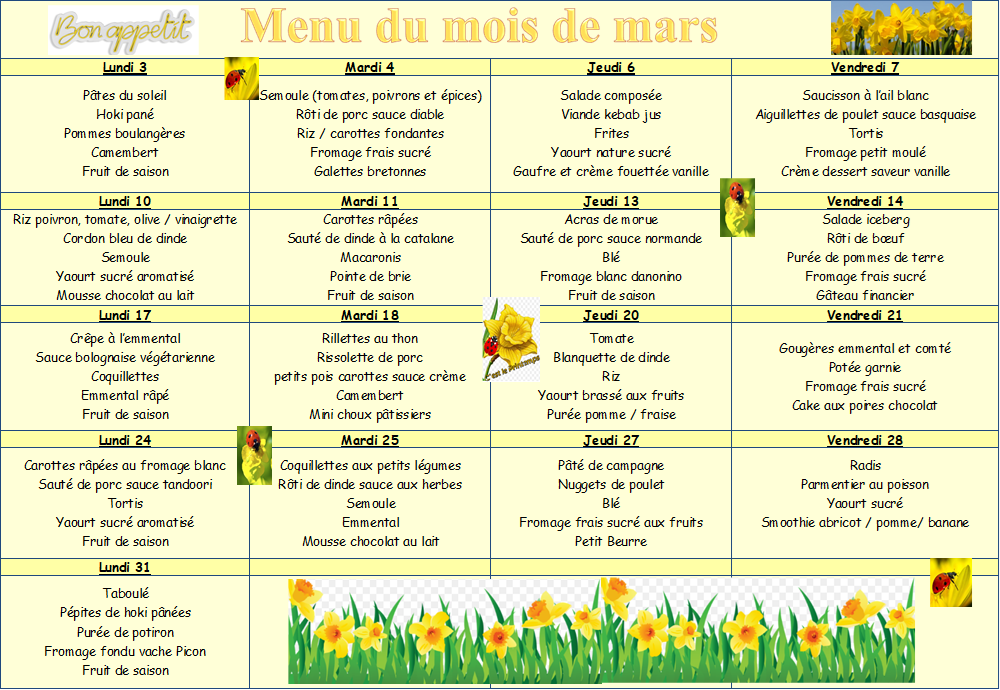 Menu mars